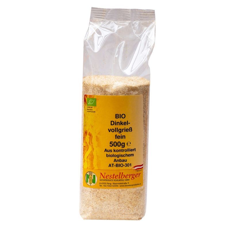 Nestelberger Bio Dinkelvollkorngrieß fein 500g - Produktbild