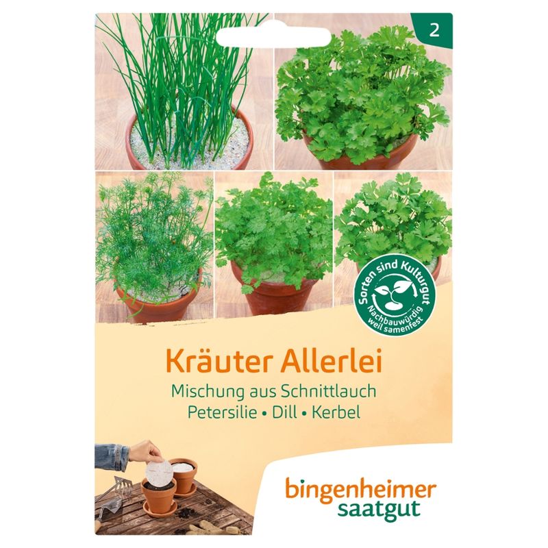 Bingenheimer Saatgut Kräuter Allerlei  (Saatscheibe) - Kräuter (Saatgut) - Produktbild