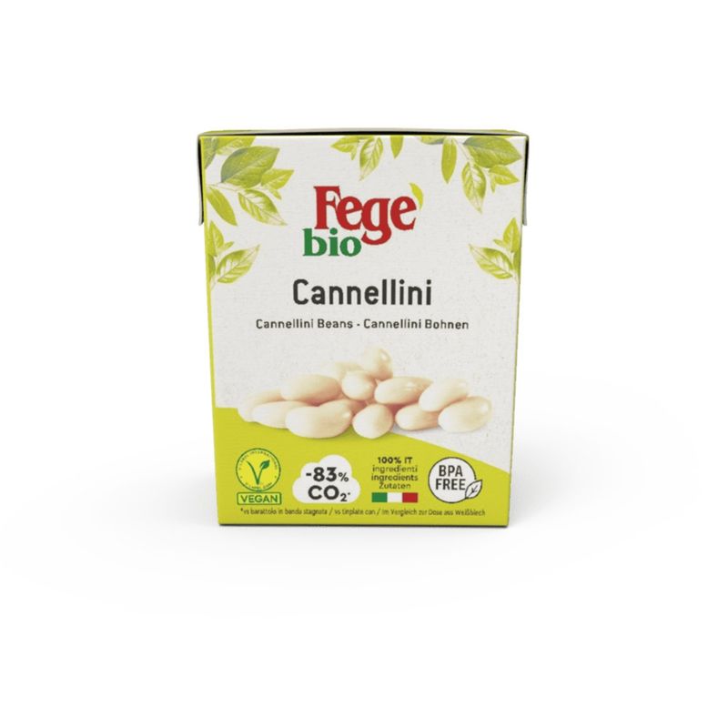 FEGE' FEGE' Gekochte Cannellini Bohnen aus kontrolliert biologischem anbau 16x380 TETRA RECART - Produktbild