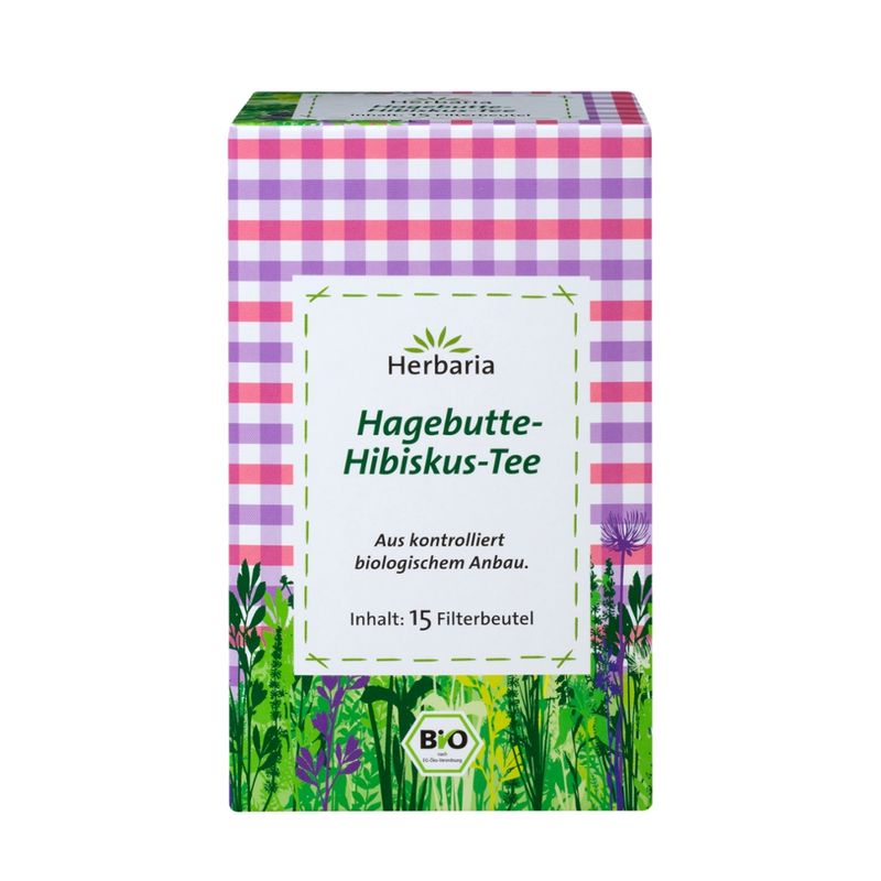 HERBARIA Hagebutte-Hibiskus-Tee bio 15 Filterbeutel - Produktbild