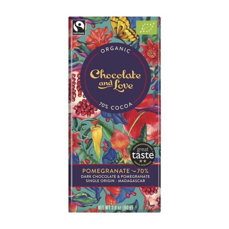Chocolate and Love Limited Pomegranate - 70% Dark Chocolate and Pomegranate - Produktbild