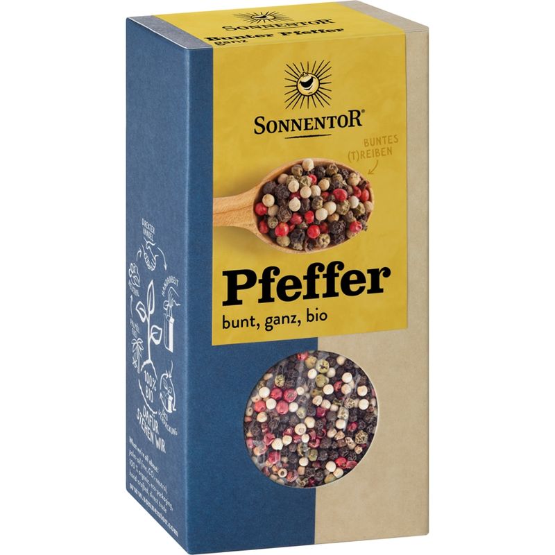 Sonnentor Pfeffer bunt ganz, Packung - Produktbild