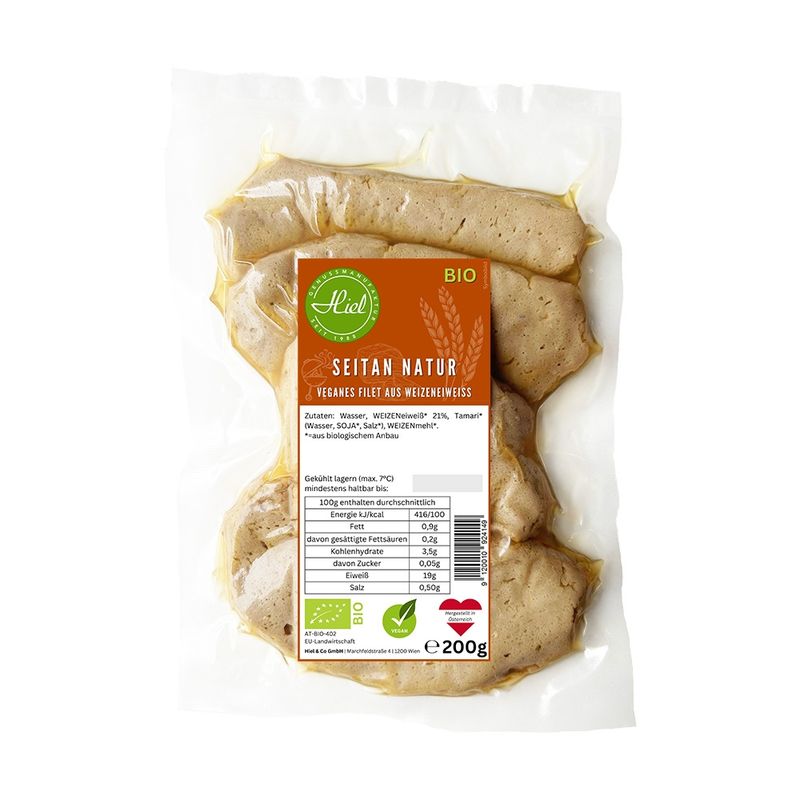 Hiel - Vegetarische Feinkost Seitan Natur - Veganes Filet aus Weizeneiweiß - Produktbild
