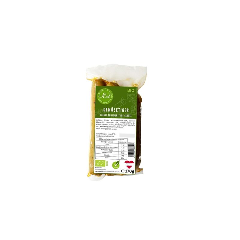 Hiel - Vegetarische Feinkost Gemüsetiger - Vegane Grillwurst mit Gemüse - Produktbild