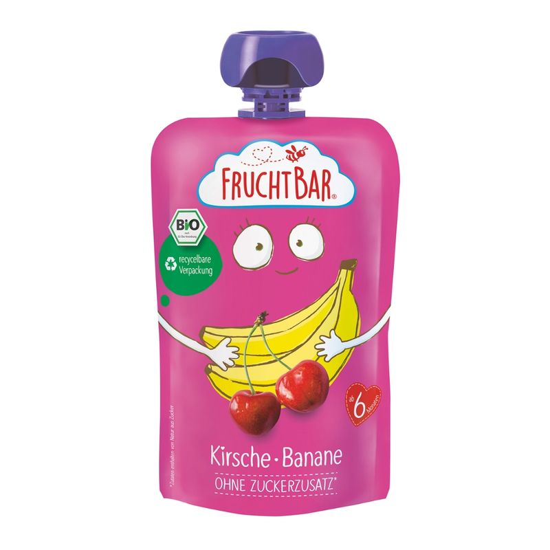 FruchtBar  FruchtBar - Bio-Fruchtpüree Kirsche, Banane - Produktbild