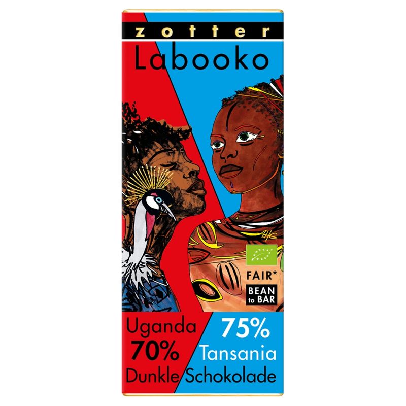 Zotter Schokolade Labooko -  70% Uganda & 75% Tansania - Produktbild
