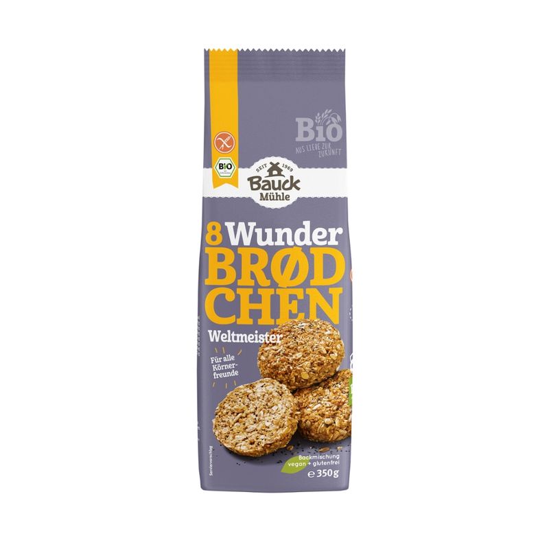 Bauck Mühle Wunderbrödchen Weltmeister 350g gf - Produktbild