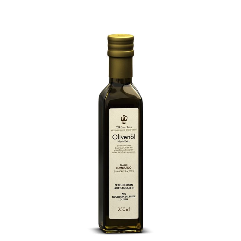 Ölkännchen Ölkännchen Familie Lombardo, Nocellara del Belice Oliven, unfiltriert, Sizilien IT 250ml - Produktbild