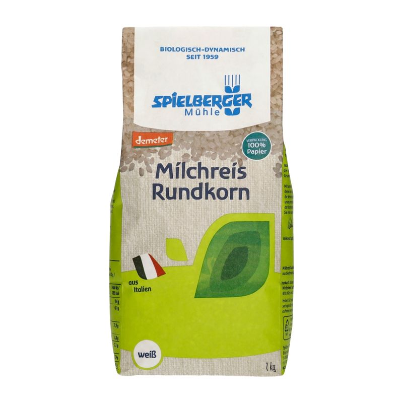 Spielberger Mühle Milchreis, Rundkorn weiß, demeter - Produktbild