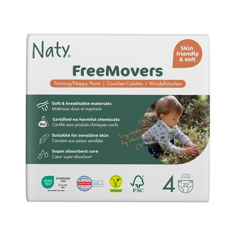 Naty Naty Windelhöschen FreeMovers Gr. 4 (8-15 kg), 22 St - Produktbild