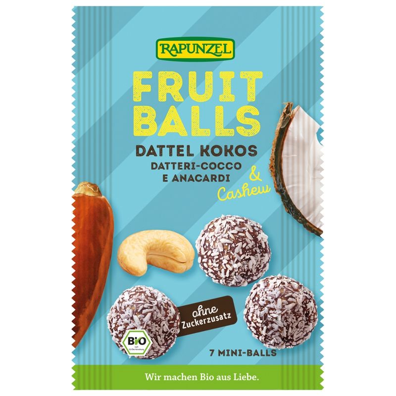 Rapunzel Fruit-Balls Dattel-Kokos & Cashew - Produktbild