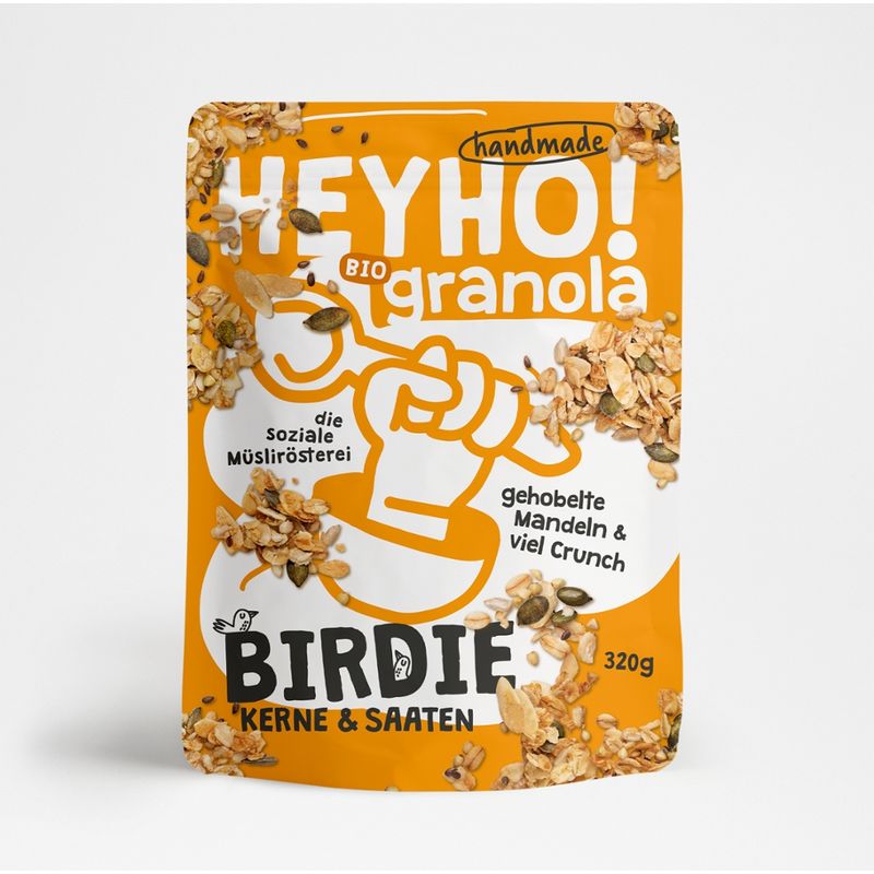 HEYHO Granola Birdie - Bio-Hafer-Müsli mit Kernen, Saaten und gehobelten Mandeln - Produktbild