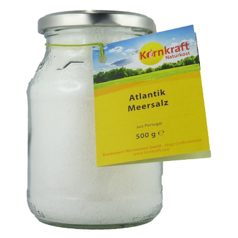 Kornkraft Atlantik-Meersalz, fein 500 g Pfandglas - Produktbild