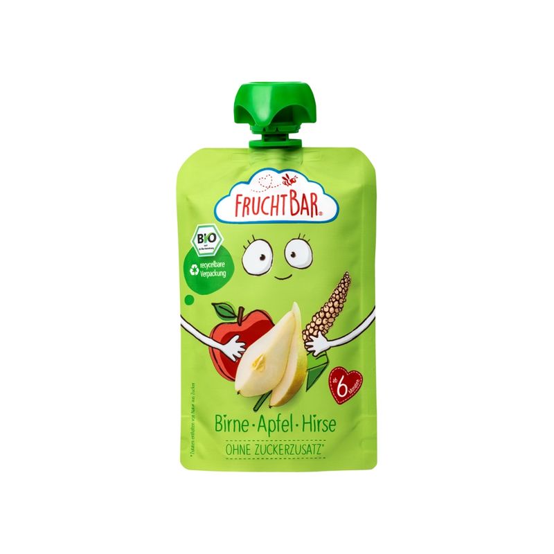 FruchtBar  FruchtBar - Bio-Fruchtpüree Birne, Apfel, Hirse - Produktbild