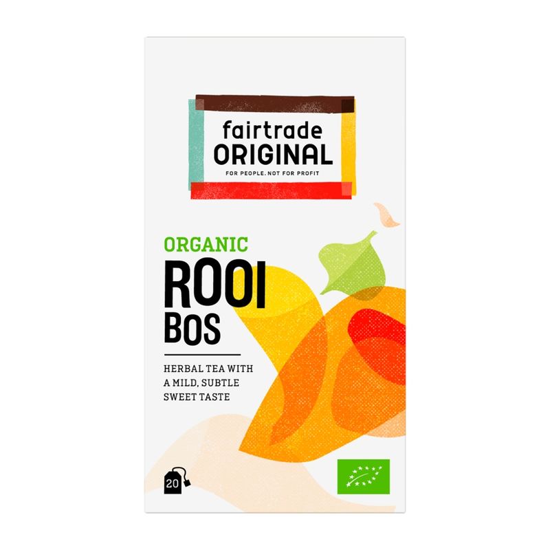 Fairtrade Original Biologischer Rooibos Tee, 20 Beutel, Fairtrade. Weicher, mild-süßer Geschmack. - Produktbild