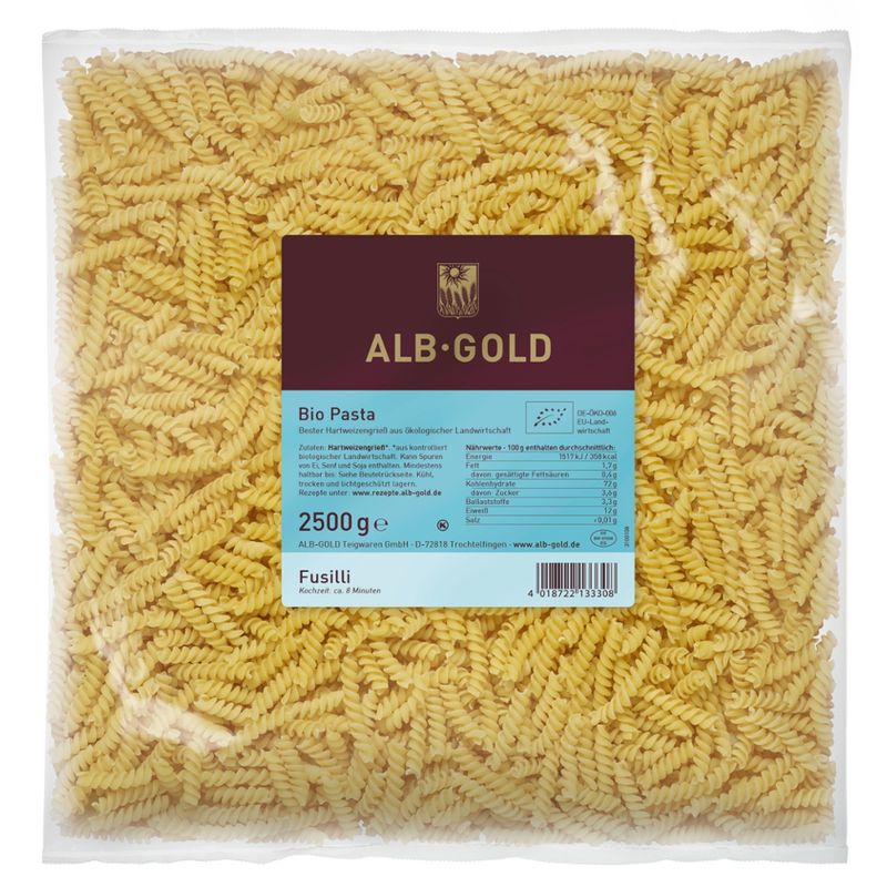 ALB-GOLD AG Bio Hartweizen Fusilli 4 x 2,5 kg - Produktbild