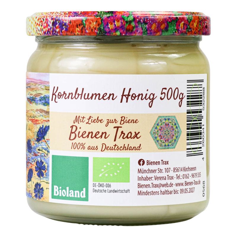 Familienimkerei Bienen-Trax Kornblumenhonig 500g - Produktbild