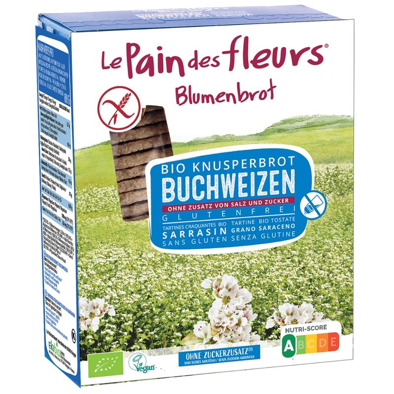 Blumenbrot Bio Knusperbrot Buchweizen ohne Zusatz von Salz und Zucker - Produktbild