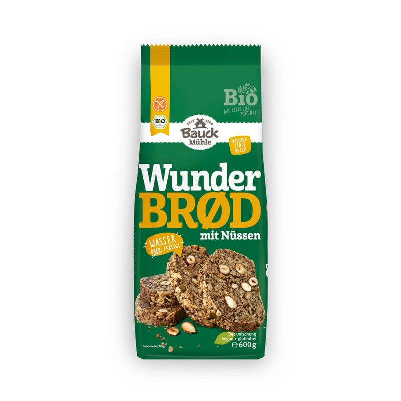 Bauck Mühle Wunderbrød mit Nüssen glutenfrei Bio - Produktbild