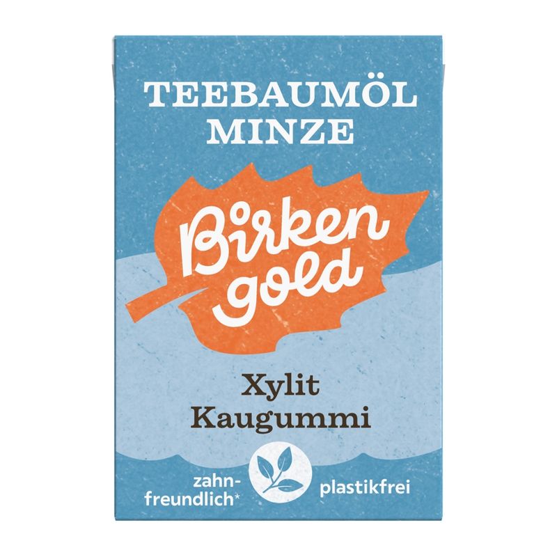 Birkengold Birkengold Natur Kaugummi Teebaumöl - Minze 20 Stk. - plastikfrei - Produktbild