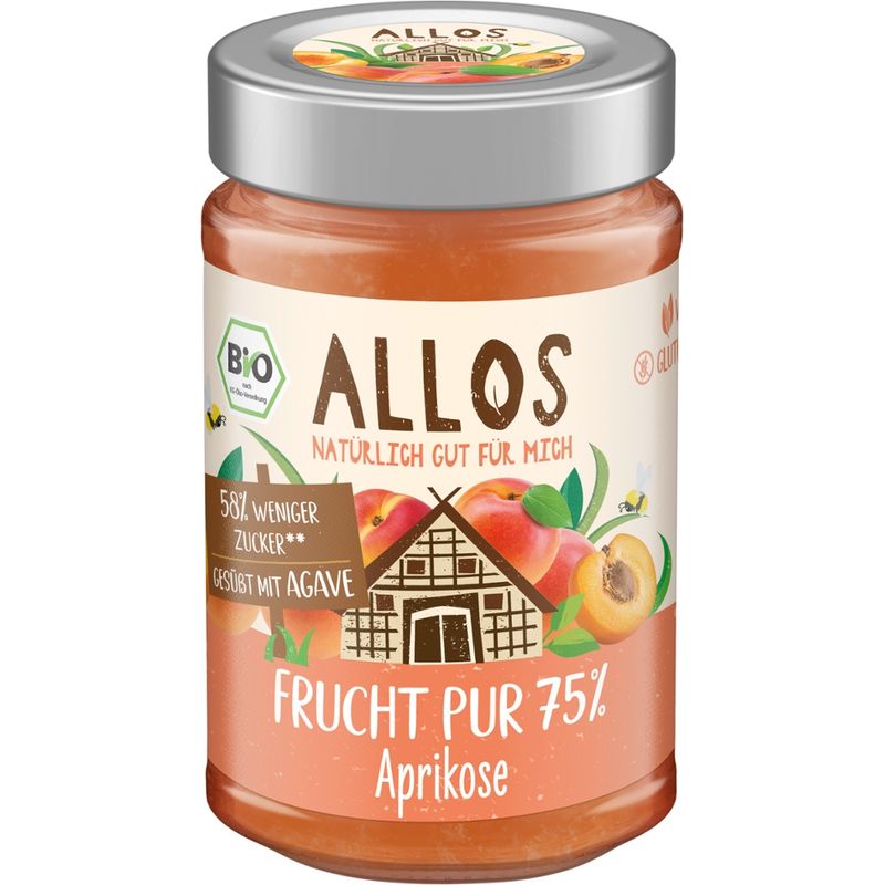 Allos Frucht Pur 75% Aprikose - Produktbild