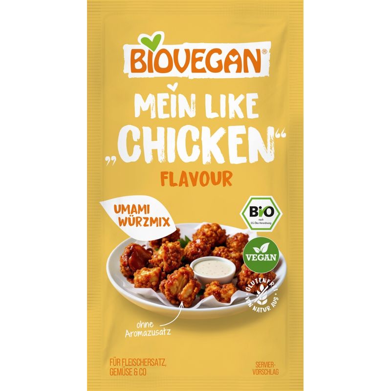 Biovegan Mein "Like Chicken" Flavour, Umami Würzmix, Bio, 13g, schmal - Produktbild