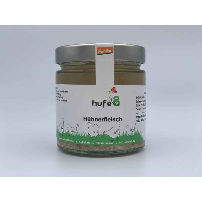 hufe8 Bio Demeter Hühnerfleisch, Glas, 380ml - Produktbild