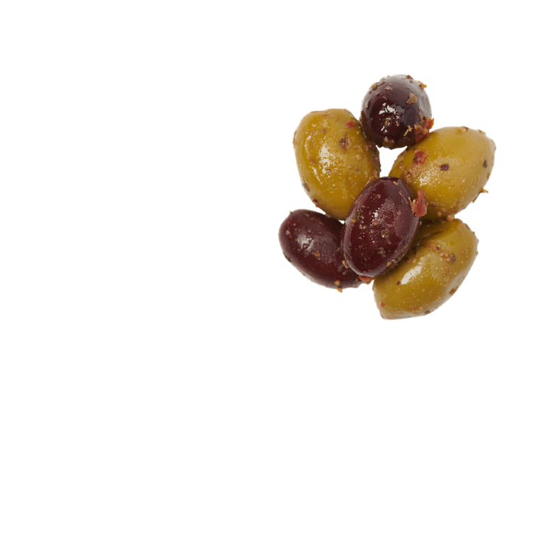 OEL  OELIVEN Bio Oliven mit Stein, Mix mit Kräutern mariniert, 1.000 g im Vakuumbeutel - Produktbild