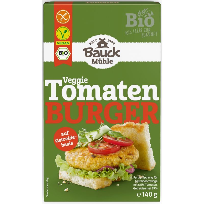 Bauck Mühle Tomaten Burger mit Basilikum Bio glutenfrei - Produktbild