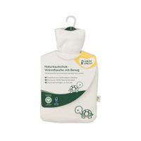 GRÜNSPECHT Naturkautschuk-Wärmflasche mit Bezug (Bezug GOTS), 0,6l - Produktbild