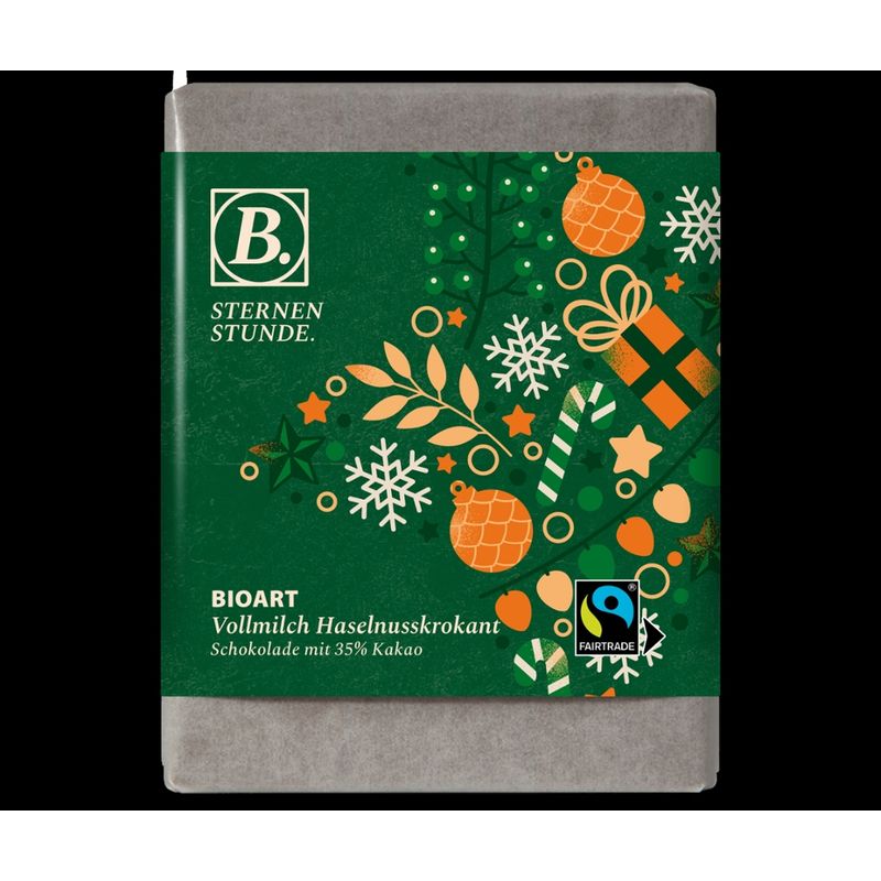 BioArt AG B. Schokolade Weihnachten Sternstunde 70g bio, FT-Cert - Produktbild