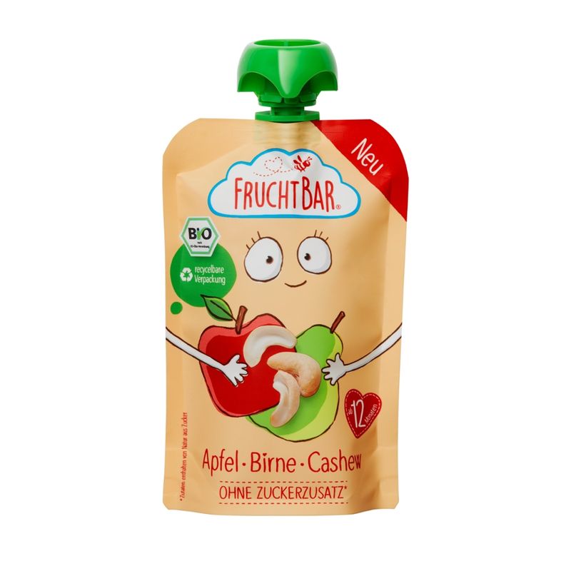 FruchtBar  FruchtBar - Bio-Fruchtpüree Apfel, Birne, Cashew - Produktbild