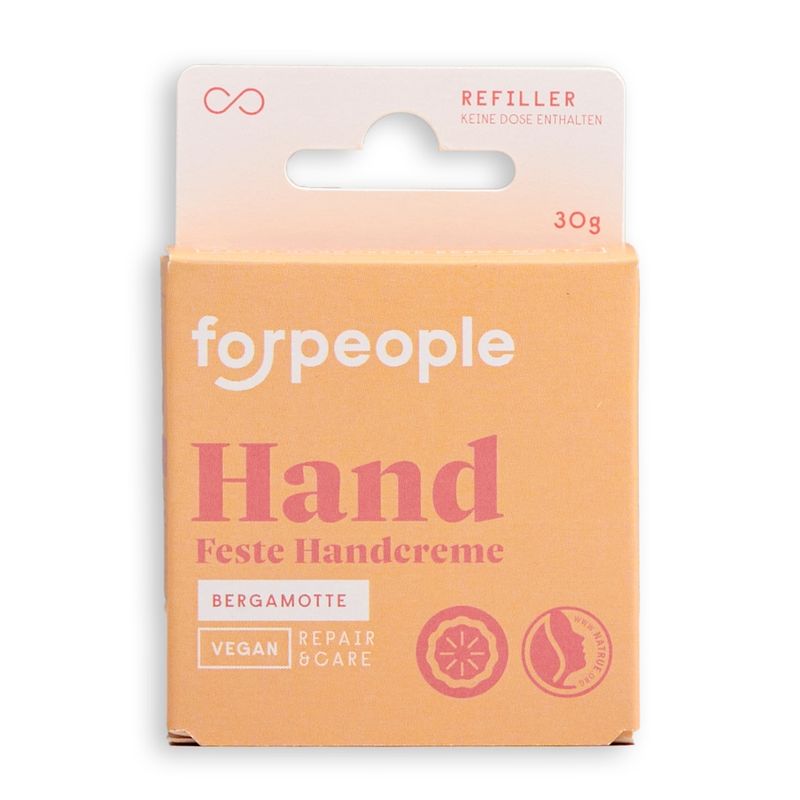 forpeople Feste Handcreme vegan Refiller - Zitrone und Bergamotte - Produktbild