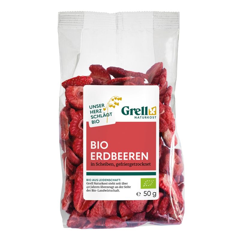 Grell Naturkost Erdbeeren in Scheiben, gefriergetrocknet - Produktbild