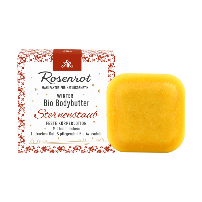 Rosenrot Naturkosmetik Bio Bodybutter Sternenstaub - 70g - Unsere in liebevoller Handarbeit gefertigte Winterzeit - Bodybutter verzaubert mit himmlischem Duft. - Produktbild