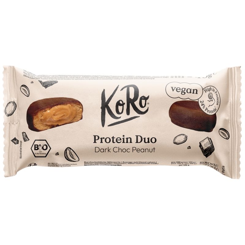 KoRo Handels GmbH Bio Protein Duo Dark Choc Peanut 2 x 20 g - Produktbild