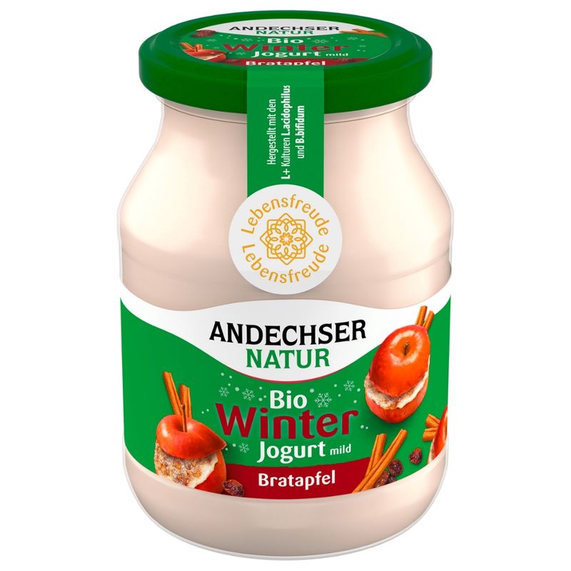 Andechser Natur Bio Jogurt mild Bratapfel 3,8% - Produktbild