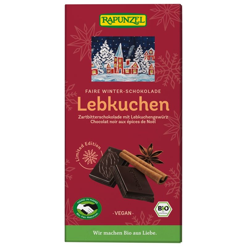 Rapunzel Zartbitter Schokolade mit Lebkuchengewürz HIH - Produktbild