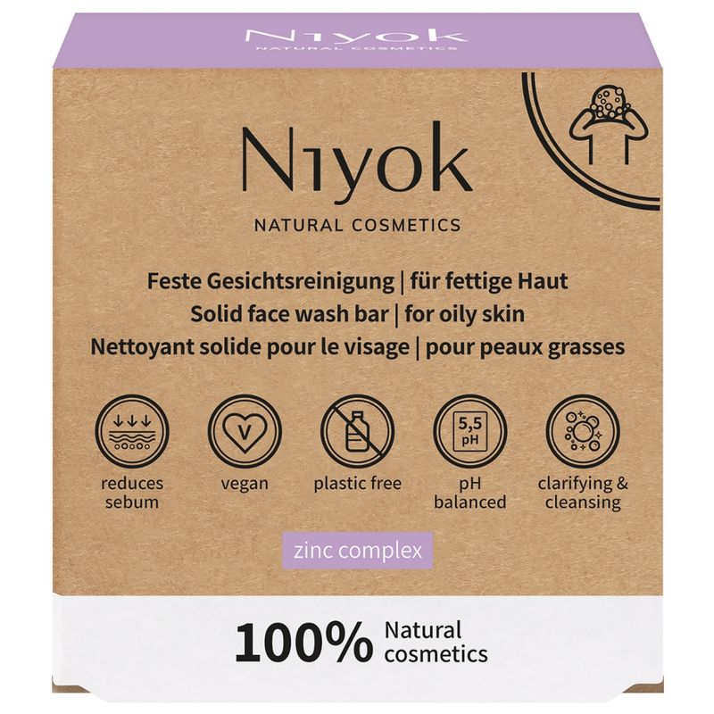 Niyok Nettoyage solide du visage Peau grasse - Complexe de zinc - Produktbild