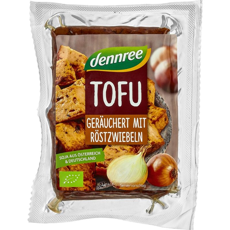 dennree Tofu geräuchert mit Röstzwiebeln - Produktbild