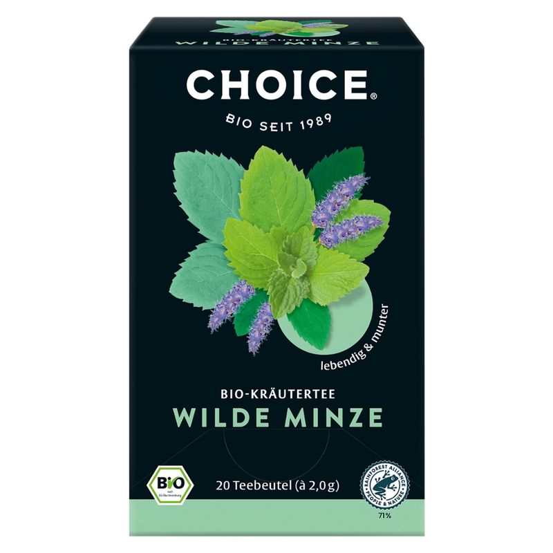 CHOICE CHOICE® Wilde Minze, Bio-Tee mit Pfefferminze, Krauseminze und feiner Apfelminze - Produktbild