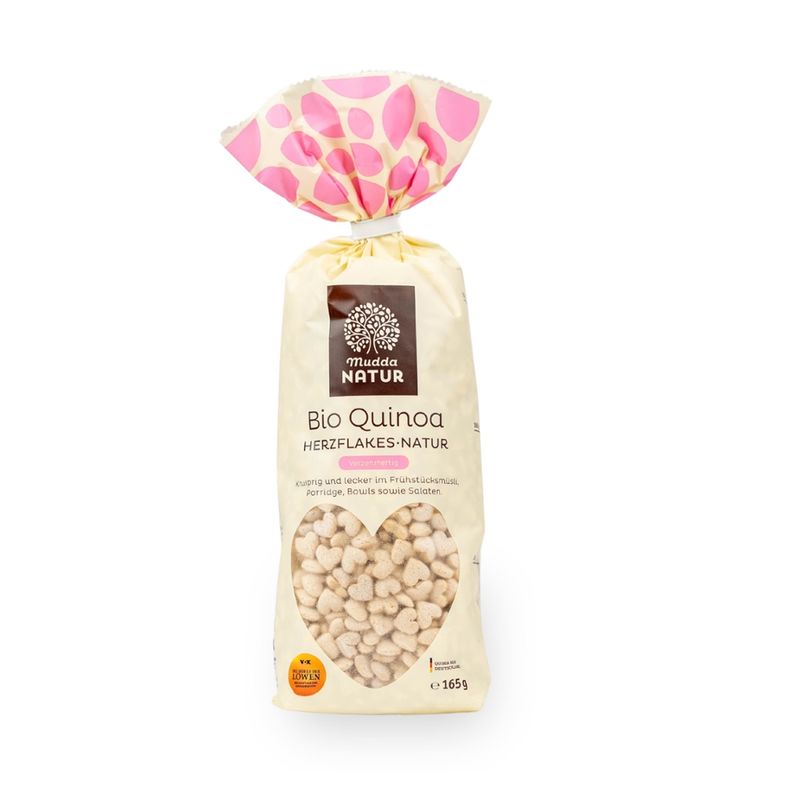 Mudda Natur Mudda Natur Bio Quinoa Herzflakes Natur, 165 g Beutel - Produktbild