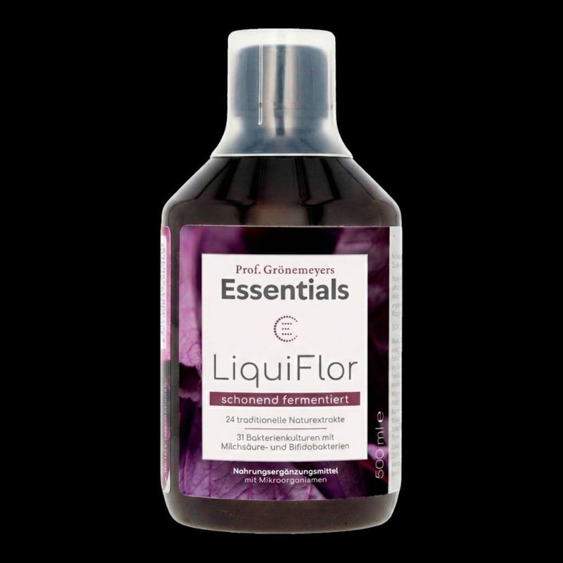 Prof. Grönemeyers Essentials LiquiFlor - schonend fermentiert mit 24 traditionellen Naturextrakten und 31 Bakterienkulturen - Produktbild