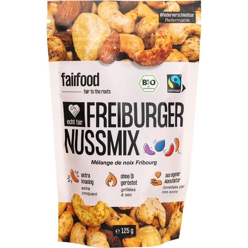 fairfood Freiburg Freiburger Nussmix, geröstet & bunt gewürzt (125g Doypack) - Produktbild