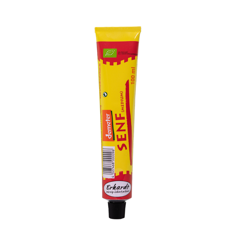 Erhardt würzig • scharf • pikant Demeter Senf (medium) 100ml - Produktbild