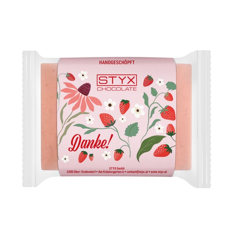 Styx Naturcosmetic BIO Milchschokolade mit Erdbeerschokolade 50g - Danke - Produktbild