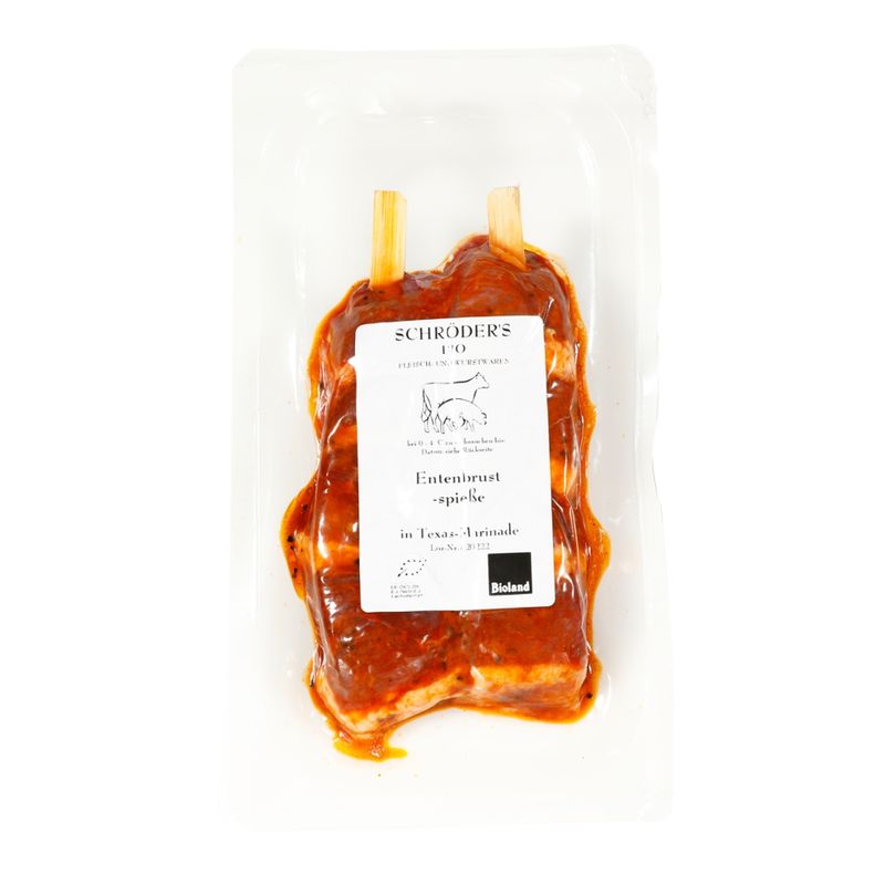 Schröder's Bio Fleisch- und Wurstwaren Entenbrustspieße Texas 2 x 80 g - Produktbild