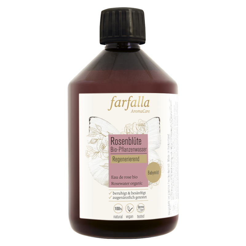 farfalla Rosenblüte, Bio-Pflanzenwasser, 500ml, regenerierend - Produktbild