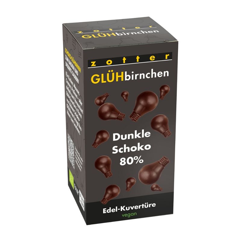 Zotter Schokolade Glühbirnchen - Dunkle Schoko 80% - Produktbild