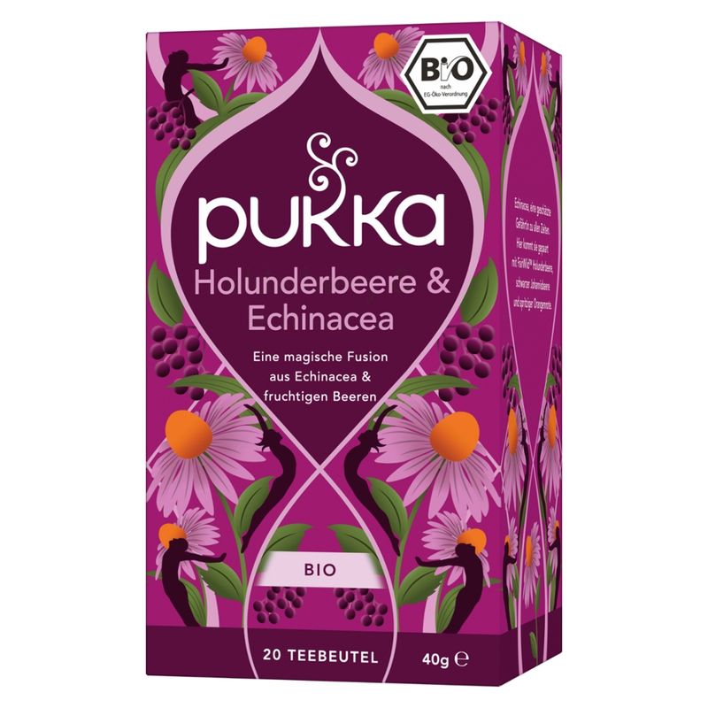 Pukka Pukka Bio-Früchte-Kräutertee Holunderbeere & Echinacea, 20 Teebeutel - Produktbild